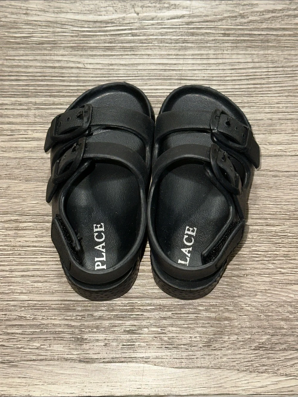 The Children's Place Black Adjustable Double-Buckle Sandals
